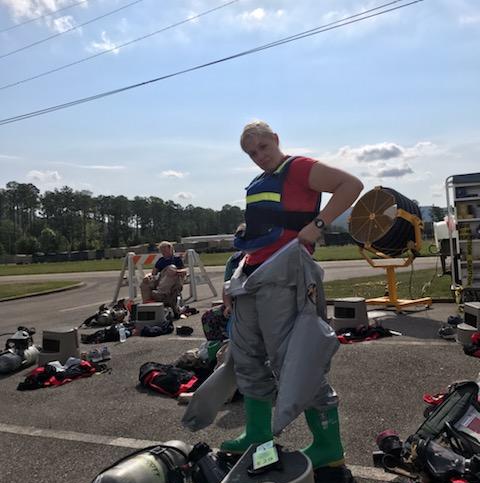 Physical Therapist suits up in disaster gear for training